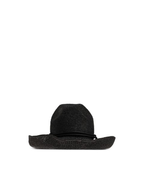 EMPORIO ARMANI natural cord sun hat