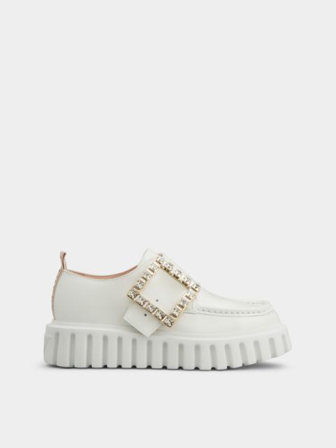 Roger Vivier Viv’ Go-Thick Strass Buckle Loafers in Patent Leather