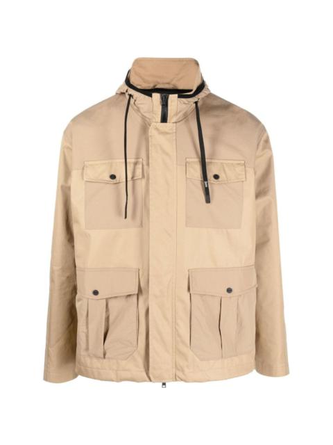 panelled hooded field jacket