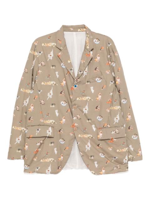 UNDERCOVER all-over graphic print blazer