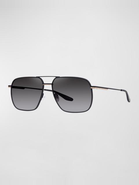 BARTON PERREIRA Men's Royale Titanium Aviator Sunglasses