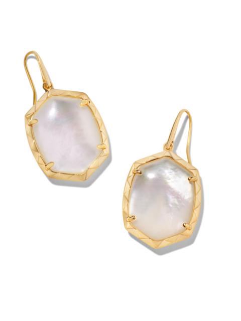 KENDRA SCOTT Daphne Gold Drop Earrings in Ivory Mother-of-Pearl