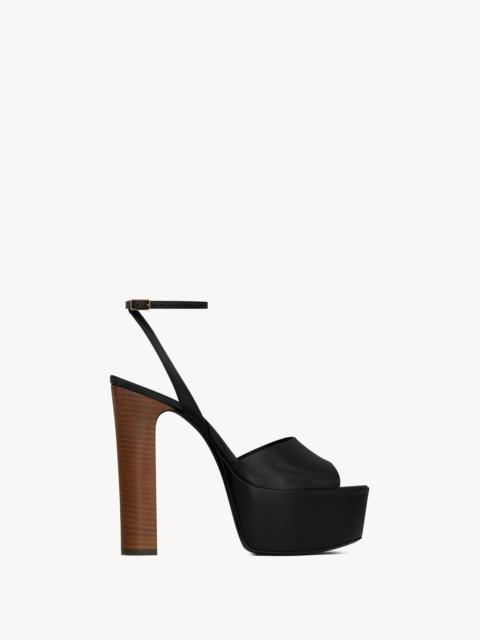 SAINT LAURENT jodie platform sandals in shiny leather
