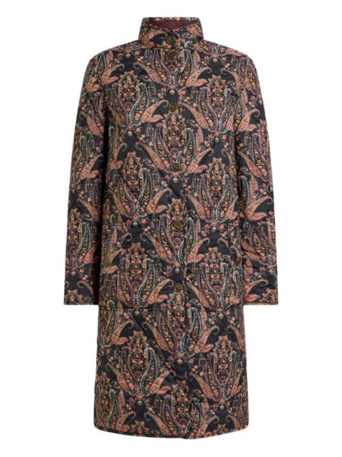 Etro quilted floral paisley-motif coat