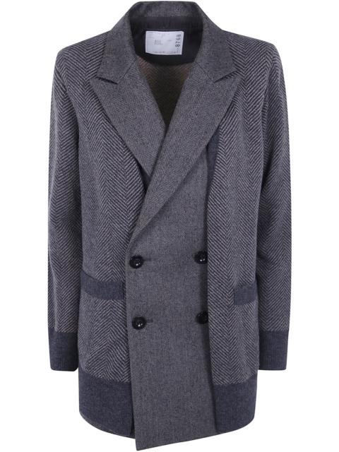 sacai Cardigan Double Face Herringbone "Double Face Herringbone X Wool