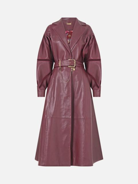 CAMILLA LEATHER COAT WITH TUCKED SLEEVES CALL ME A CARRIAGE
