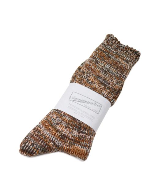 ANONYMOUSISM 5 Color Mix Crew Sock Brown