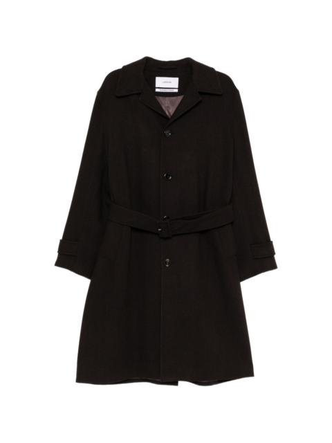 LARDINI herringbone belted coat