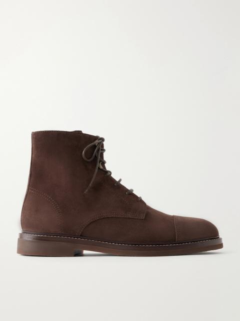 Brunello Cucinelli Suede Lace-Up Boots