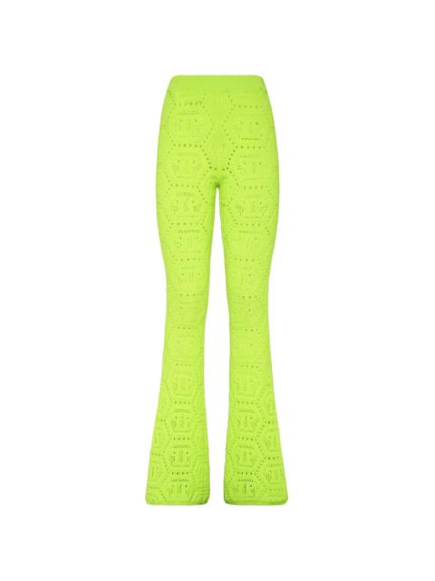 PHILIPP PLEIN patterned-knit flared trousers