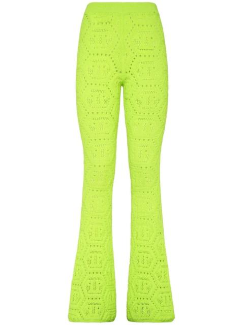 PHILIPP PLEIN patterned-knit flared trousers