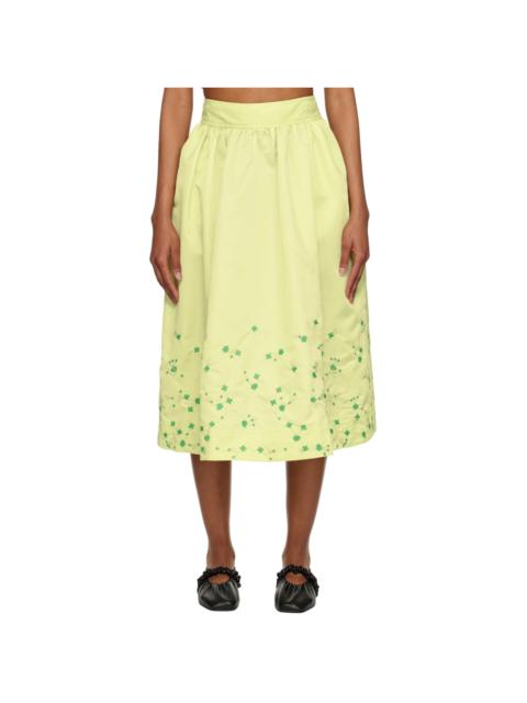 GANNI SSENSE Exclusive Green Midi Skirt