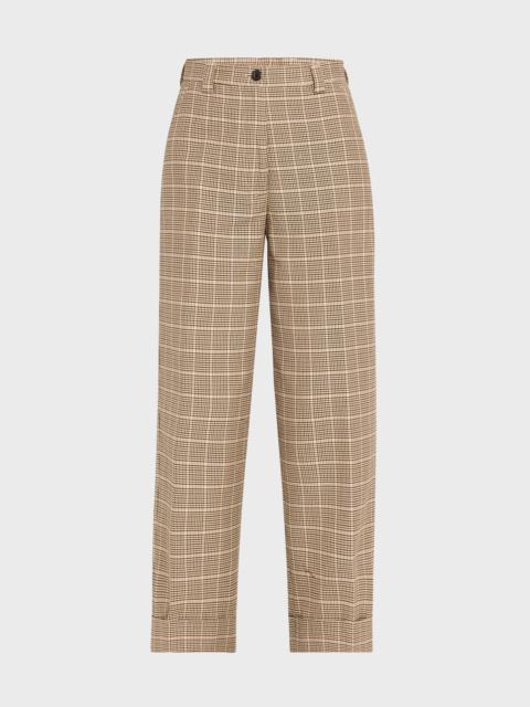 Dries Van Noten Pakora Houndstooth Wide Leg Pants