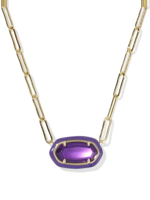 KENDRA SCOTT Elisa Enamel Frame Gold Paperclip Necklace