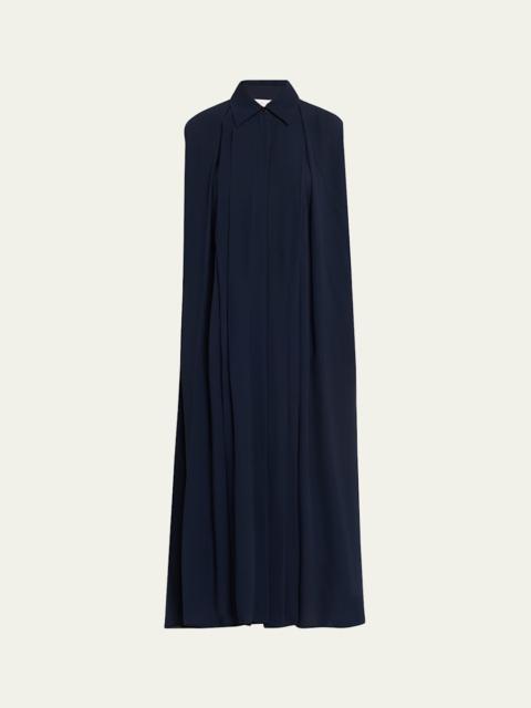 MICHAEL KORS COLLECTION Pleated Silk Sleeveless Midi Shirtdress