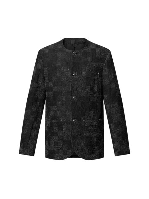 Louis Vuitton Denim Bouclette Collarless Jacket
