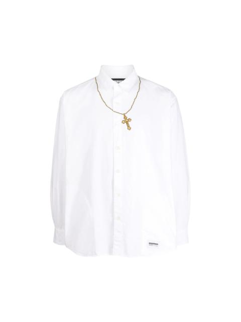 Neighborhood Cross Embroidery Long-Sleeve Shirt 'White'