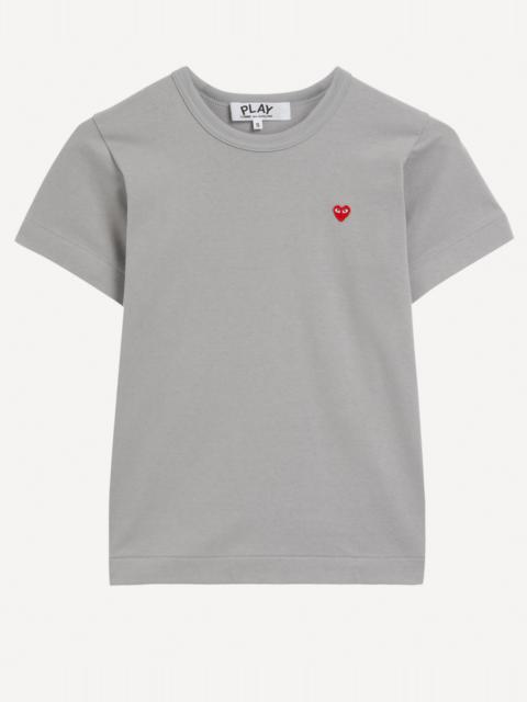 Comme des Garçons PLAY Grey Heart Appliqué T-Shirt