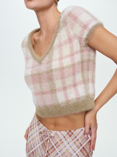 For Love & Lemons Poet Plaid Knit Top
