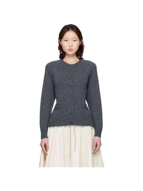 CORDERA Gray Merino Wool Open-Back Cardigan