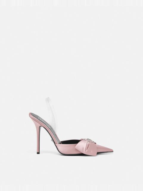 VERSACE Alia Satin Slingback Pumps 110 mm