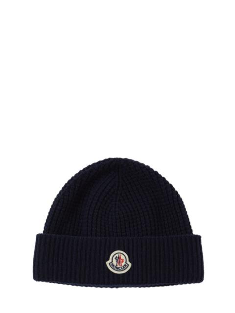 Logo detail wool & cashmere beanie