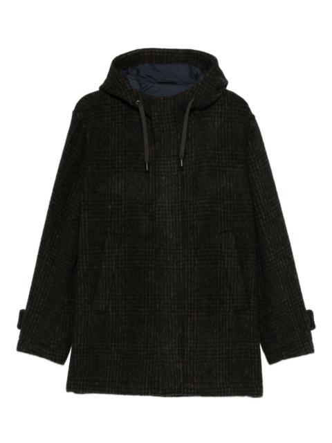Herno hooded-check coat