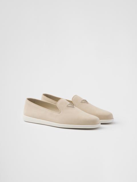 Suede calf leather slip-ons