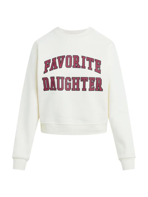 Favorite Daughter Women's The Collegiate Classic Logo Sweatshirt - Gardenia Raspberry