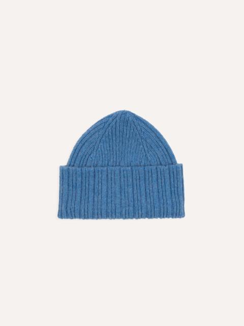 Drake's Sky Blue Geelongora Ribbed Knit Cap