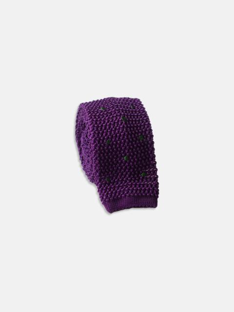 J. PRESS MADE-IN-ITALY PURPLE & GREEN DOT SILK KNIT TIE
