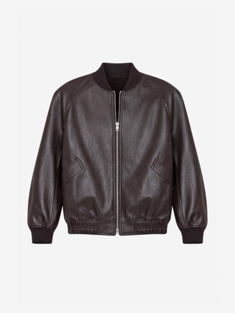 The Frankie Shop Alena Faux Leather Bomber Jacket - Dark Brown