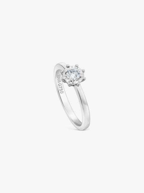 TOUS 18K white gold TOUS Les Classiques Ring with small Diamond rosette. 0,10ct