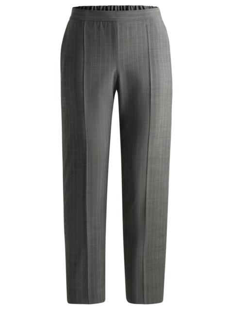 BOSS REGULAR-FIT TROUSERS IN STRIPED WOOL