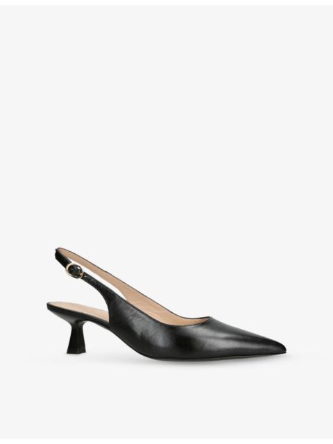 Stuart Weitzman Stuart Sculpt 50 Leather Slingback Courts