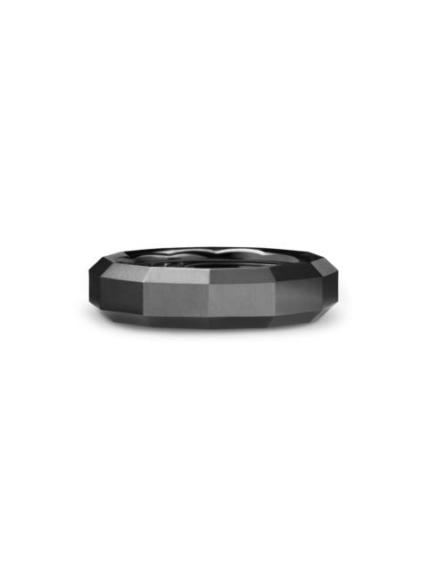 DAVID YURMAN Men's Faceted Band Ring in Black Titanium, 6MM - Black