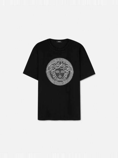 VERSACE Embroidered Medusa Sliced T-Shirt