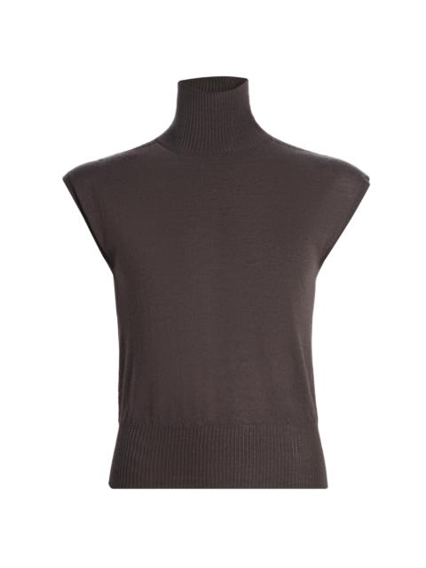Rick Owens Women's Maglia Cashmere Cap-Sleeve Turtleneck - Dark Dust