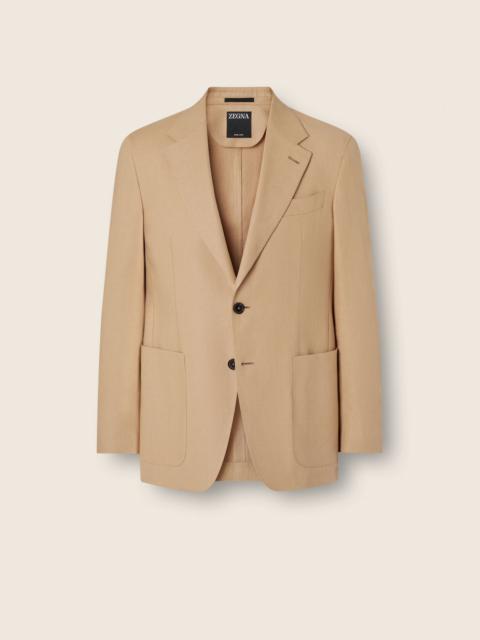 ZEGNA BEIGE OASI LINO JACKET