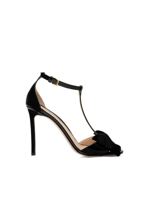 TOM FORD PATENT LEATHER AND VELVET BRIGITTE SANDAL