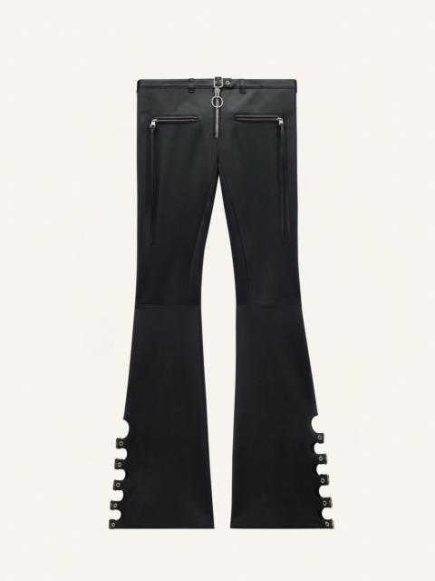 MULTI-BUCKLE LEATHER BOOTCUT PANTS