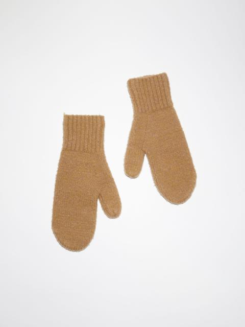 Acne Studios Wool blend mittens - Camel brown