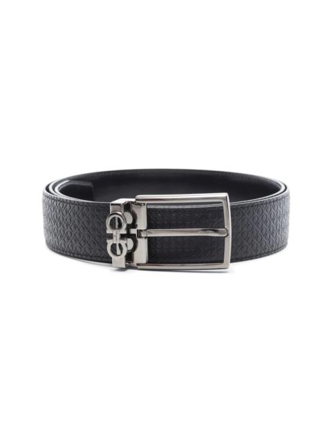 Gancini-motif leather belt