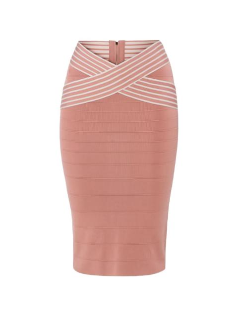 ELISABETTA FRANCHI striped-detail midi skirt