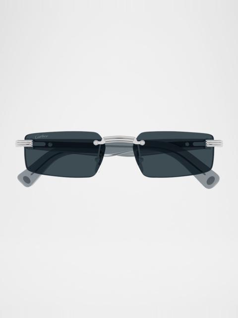 Cartier Men's CT0537SM Metal Rectangle Sunglasses
