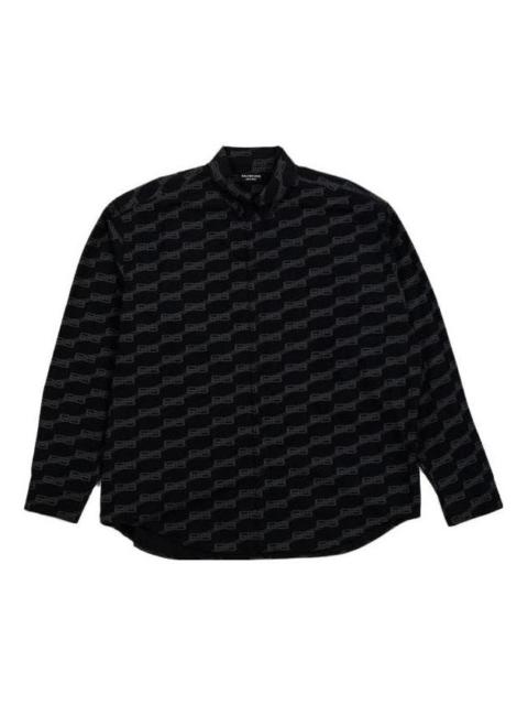 BALENCIAGA Balenciaga BB Monogram Button-Up Long Sleeve Shirt 'Black' 662983TML361269