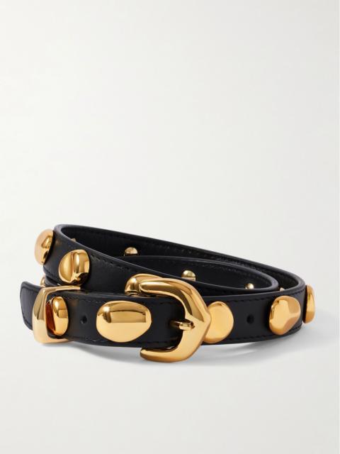 AMANU The Vaal embellished leather belt Black