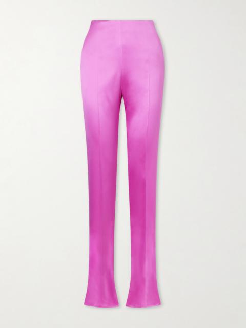Valentino Silk-blend Duchesse Straight-leg Pants