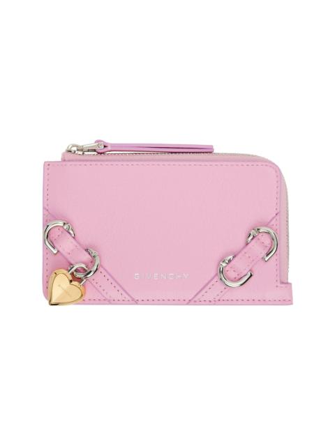 GIVENCHY ピンク Voyou ジップカードケース Voyou zipped card holder in leather in - vermillon | Givenchy US