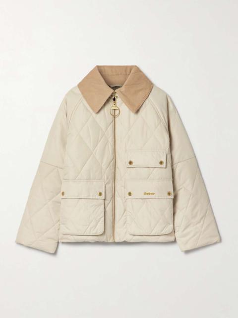 Barbour Milby cotton-corduroy trimmed quilted recycled-shell jacket